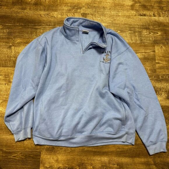 Maine Sweatshirt Company Quarter Zip Sweatshirt Size 2XL - Picture 1 of 12